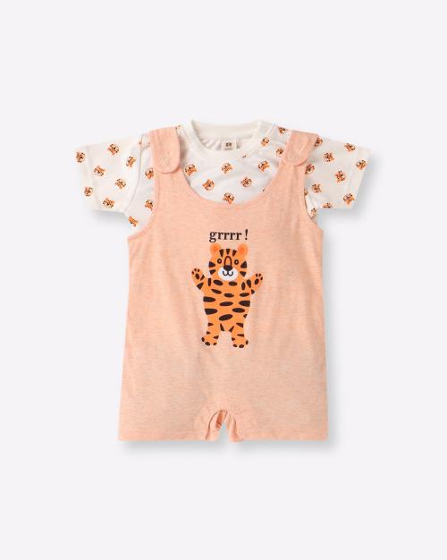 Tiger Print Dungarees with T-shirt