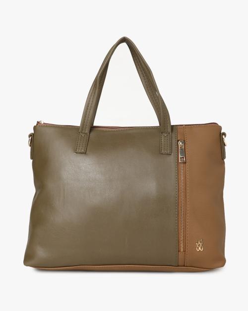 Colorblock Tote Bag with Detachable Strap