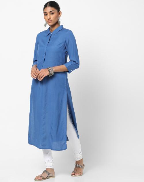 Straight Kurta with Concealed Placket