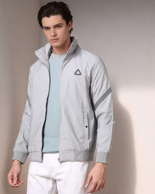 Zip-Front Bomber Jacket with Insert Pockets