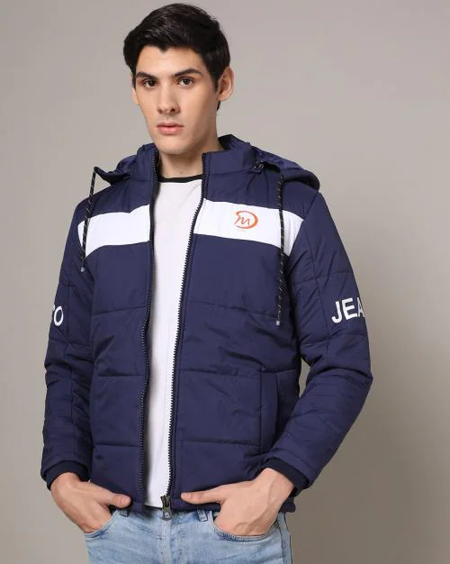Buy Quilted Puffer Jacket with Detachable Hood Online at Best Prices in ...