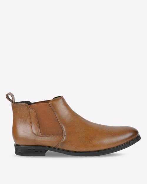 Panelled Ankle-Length Boots
