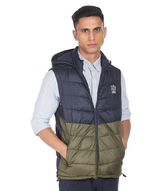 Colourblock Hooded Gillet with Slip Pockets