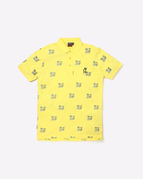 Tropical Print Polo T-shirt