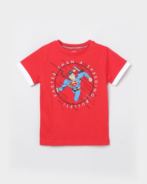 Superman Print Round-Neck T-shirt