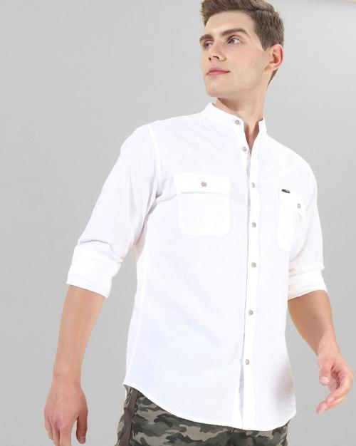 Shirt with Buttoned Flap Pockets