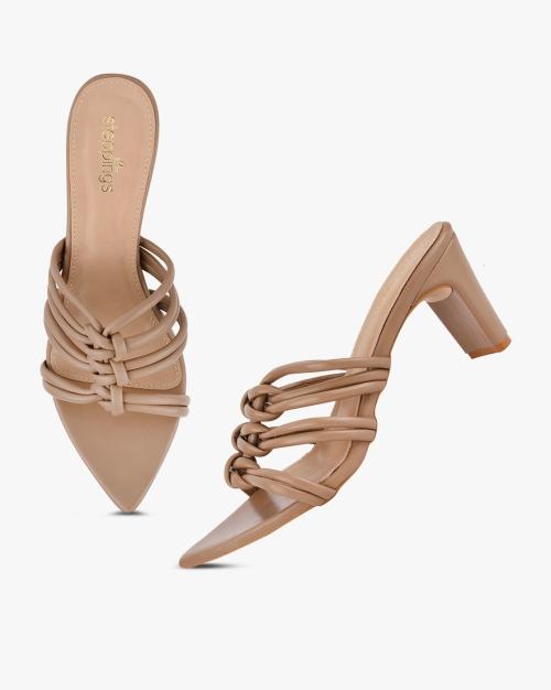 Strappy Knot Heeled Sandals
