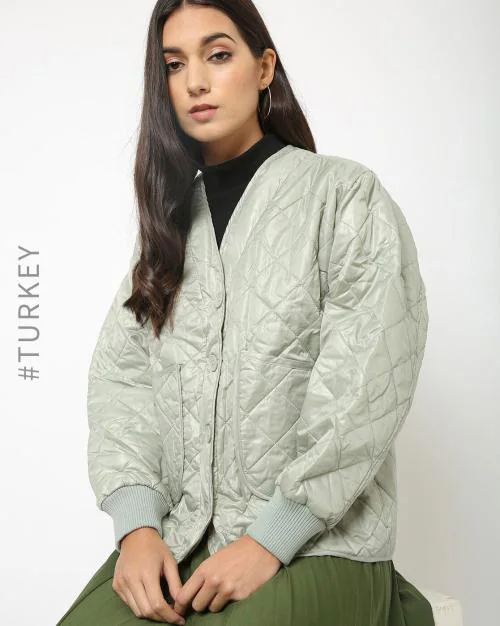 Quilted Button-Down Jacket