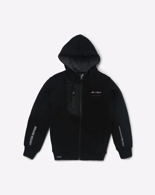 Zip-Front Hoodie with Zipper Pocket