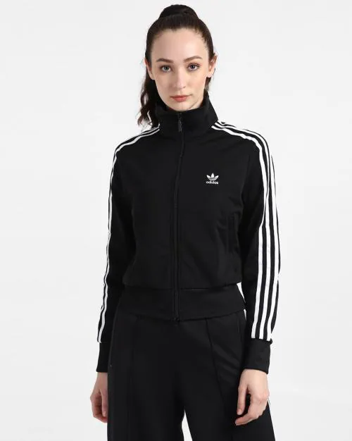 Zip-Front High-Neck Jacket with Contrast Taping