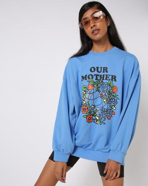 Graphic Print Crew-Neck Sweatshirt