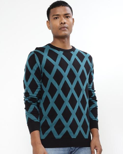 Argyle Crew-Neck Pullover