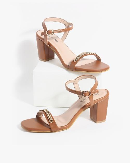 embellished chunky heels