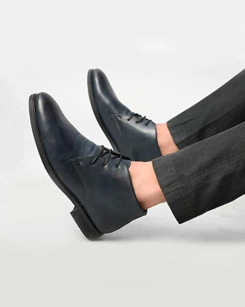 Panelled Lace-Up Derby Shoes