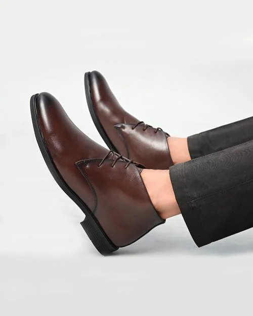 Panelled Lace-Up Derby Shoes