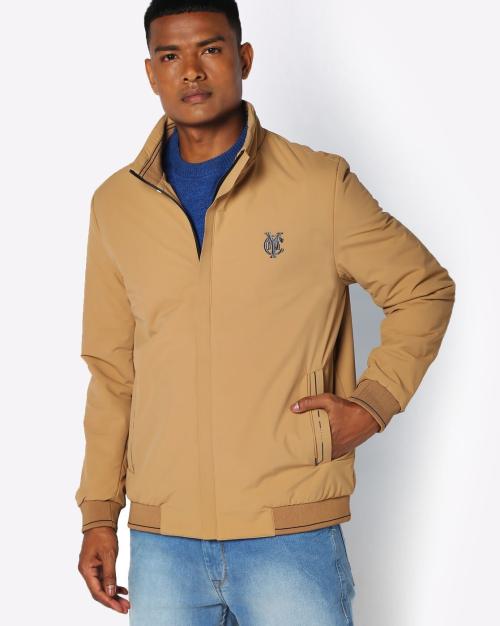 Zip-Front High-Neck Lightweight Jacket with Insert Pockets