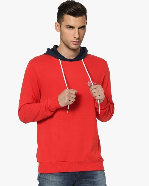 Slim Fit Hoodie with Ribbed Hems JioMart