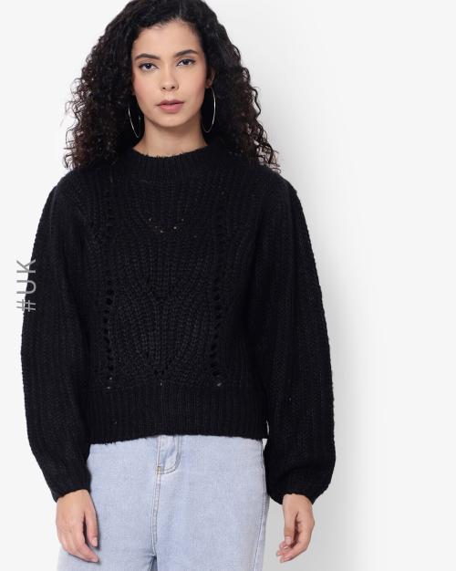 Ribbed Round-Neck Sweatshirt
