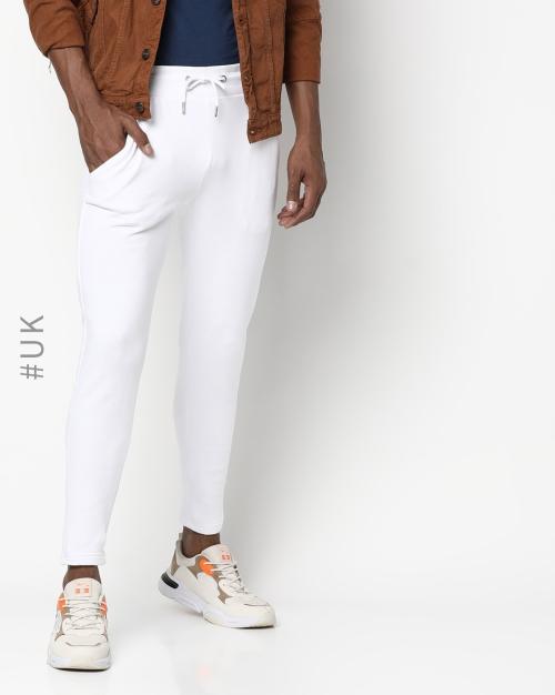 Men Mid-Rise Joggers with Drawstring Waistband