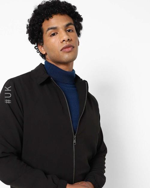 Zip-Front Bomber Jacket with Insert Pockets