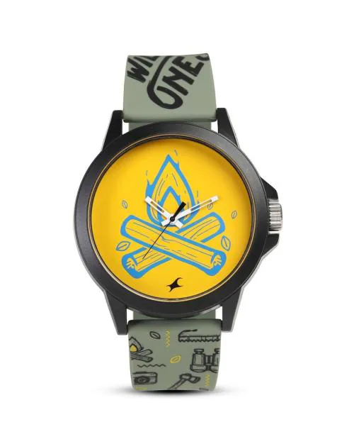 38024PP39 Unisex Analogue Wrist Watch with Silicone Strap