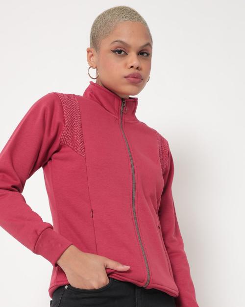 Zip-Front Sweatshirt with Zipper Pockets