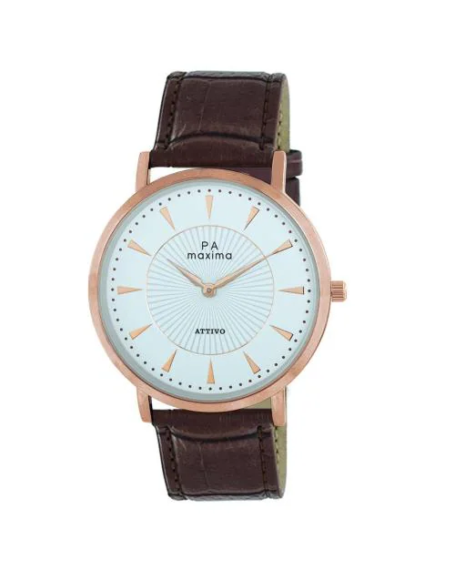 Men Analogue Watch with Leather Strap-O-57101LAGR