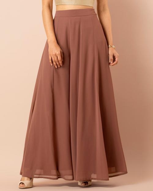 Panelled Flared Palazzo Pants