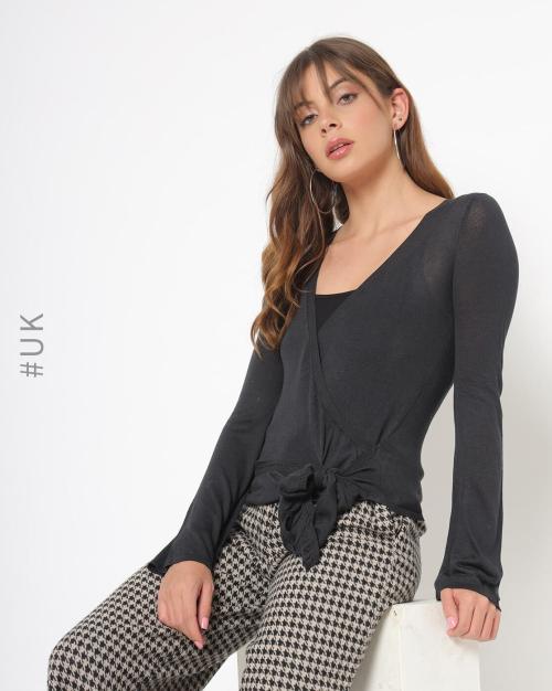 Mia Knit Wrap Top