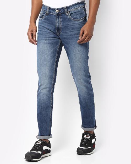 Men Washed Skinny Jeans