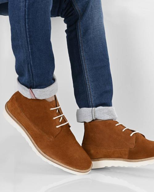 Men Lace-Up Ankle-Length Boots