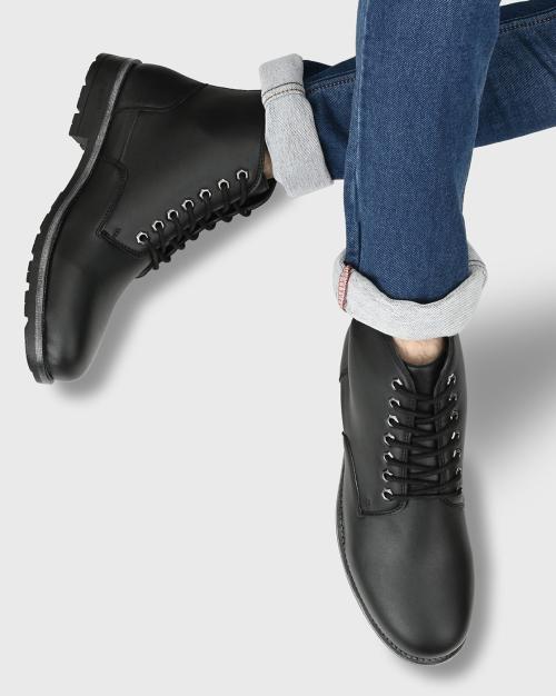 Lace-Up Ankle-Length Combat Boots