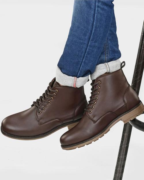 Lace-Up Ankle-Length Combat Boots