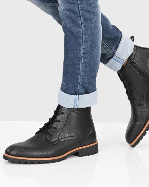 Lace-Up Ankle-Length Boots