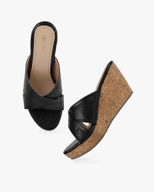 Snakeskin Print Wedges