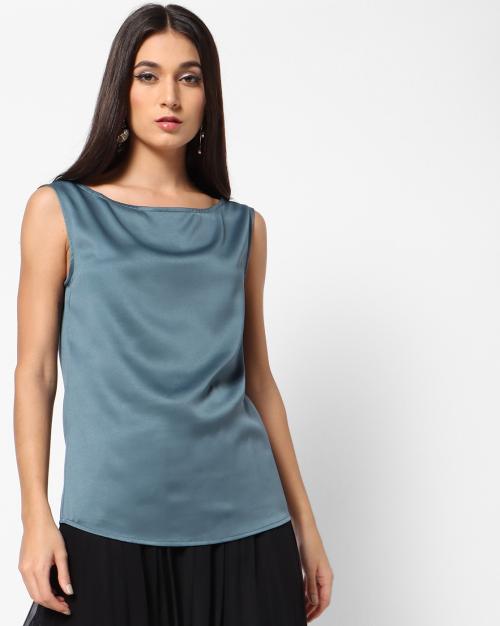 Boat-Neck Sleeveless Top