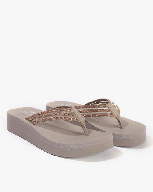 Embellished V-Strap Flip-Flops