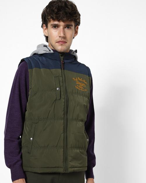 Quilted Gillet with Contrast Hoodie