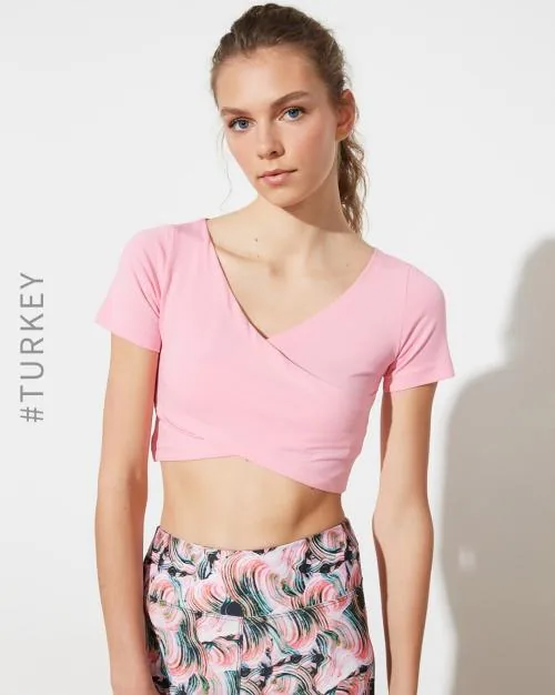 Vneck Wrap Crop Top JioMart