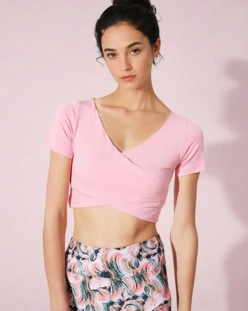 V-neck Wrap Crop Top