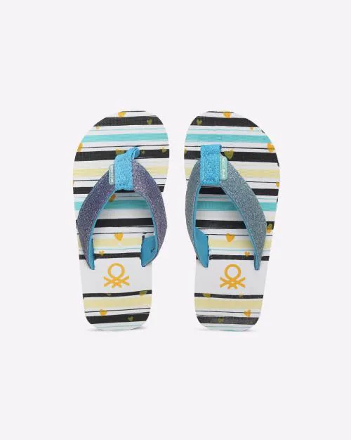Striped Thong-Strap Flip-Flops