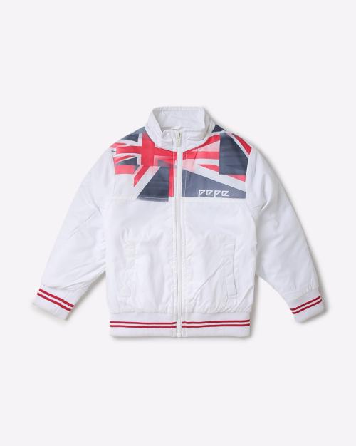 Placement Print Zip-Front Jacket