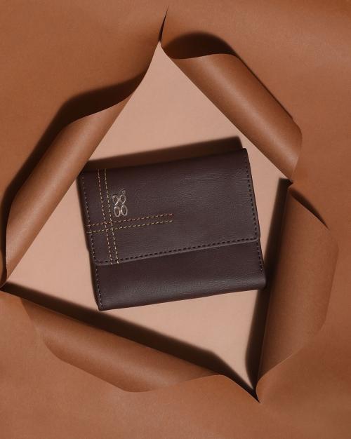 Tri-Fold Wallet with Snap-Button Closure