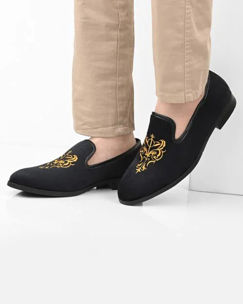 Formal Loafers with Embroidery