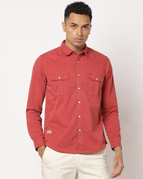 Cotton Shirt with Flap Pockets