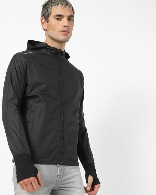 Buy ZipFront Hooded Jacket with Thumb Holes Online at Best Prices in
