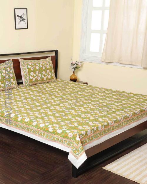 Buy Handblock Print Cotton Double Bedsheet Set Online at Best Prices in