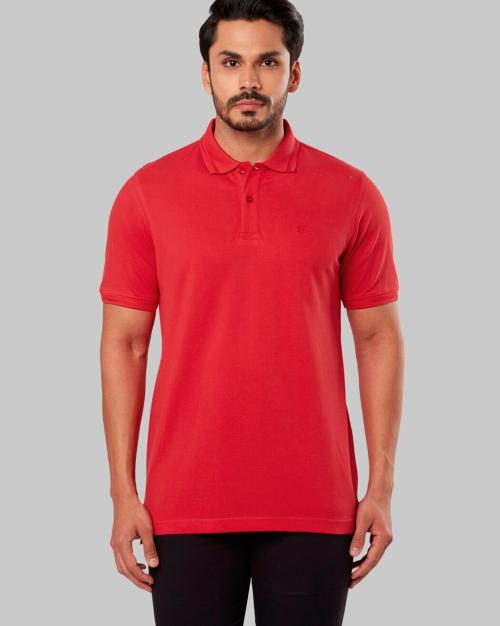 Regular Fit High-Low Polo T-Shirt with Branding