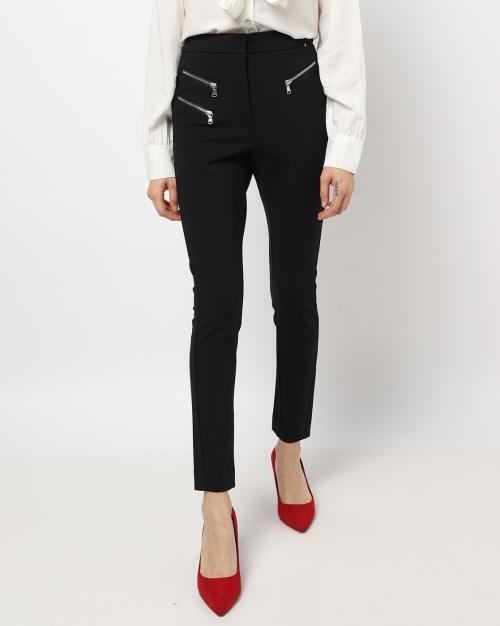 Zipped Pocket Skinny Leg Trousers