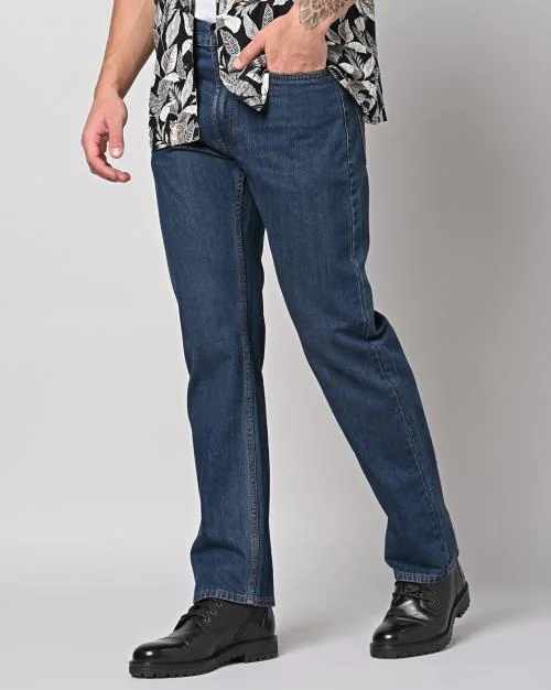 Men High-Rise Straight Fit Jeans